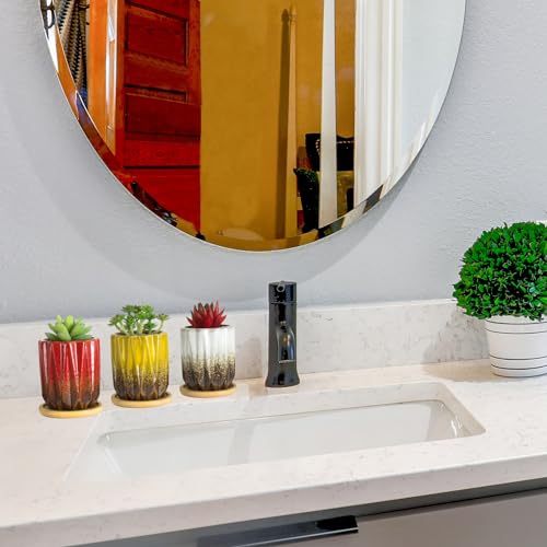Succulent Pots, 3.15 Inch Small Plant Pots with Drainage Trays Set of 6 - color: Colorful - 3.15*3.5 Inch