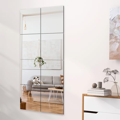 TRAHOME Home Gym Mirror Tiles for Wall, 14"x12"x4PCS Full Length Mirror - size: 14"x12" (4 PCS)
