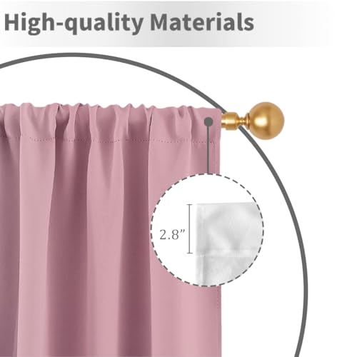 Pink Kitchen Curtains, Ombre, 2 Panels, 27.5" W x 39" L, Rod Pocket - color: Pink and White, size: 27.5"W x 39"L (Pack of 2)