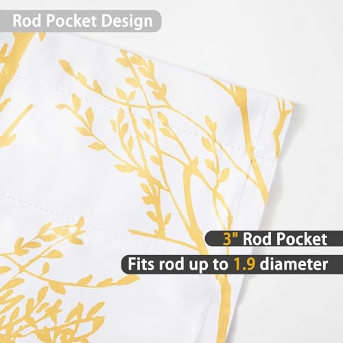 DriftAway Tree Branch Lined Valance Double Layer Blackout Thermal Insulated Abstract Ink Printing Window Curtain Valance Rod Pocket 52 Inch by 18 Inch Plus 2 Inch Header Yellow 1 Pack - color: Yellow, size: 52"W x 18"L (Pack of 1)