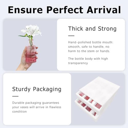 SUPMIND 16Pcs Pink Glass Bud Vases in Bulk for Wedding Table Centerpieces - color: Pink