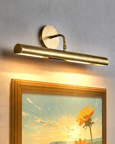 Hardwired Picture Light 30", Brass Art Display Wall Lamp, 180° Rotatable - size: 30 inch