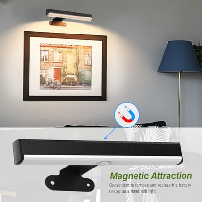 EUIOKUN Wireless Picture Light with Remote,Battery Operated Wall Sconces - size: 4Pack Black