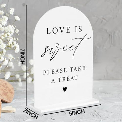 Love is Sweet Sign for Dessert Table Dessert Table Sign for Wedding Engagement Bridal Shower Party dessert Bar Acrylic sign for Table Desk - color: love is sweet