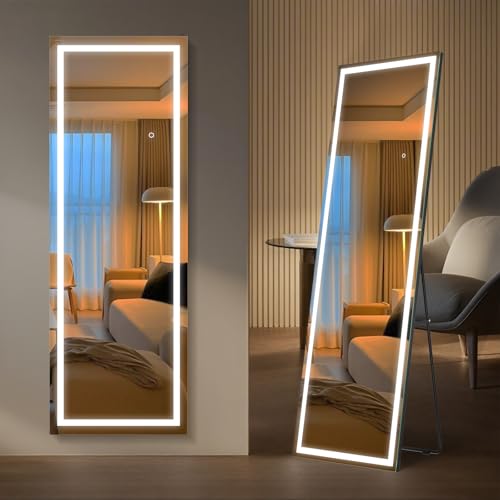 Kosmonia 56"x18" Full Length LED Mirror with Lights - color: Frameless-led, size: 56"L x 18"W