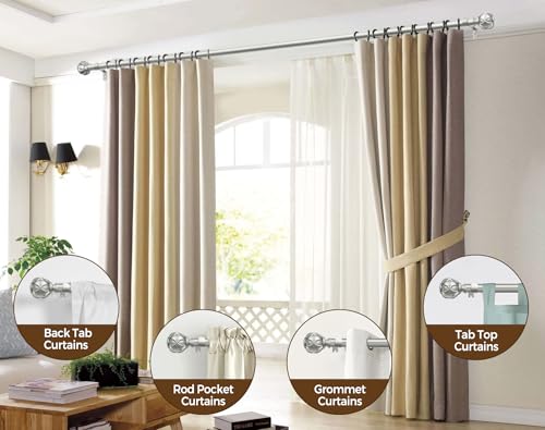 KAMANINA Curtain Rods for Windows 48 to 84 Inch, Heavy Duty, Antique Silver - color: Antique Silver, size: 48-84"