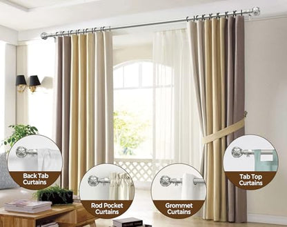 KAMANINA 1 Inch Curtain Rod 36-72 Inch, Antique Silver Single Drapery Rods - color: Antique Silver, size: 36-72"