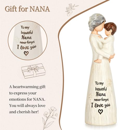Nana Gift from Grandson, Nana Birthday Gifts, Nana Grandson Figurines - color: White-nana