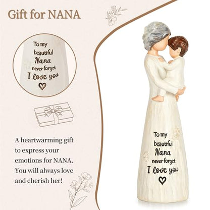 Nana Gift from Grandson, Nana Birthday Gifts, Nana Grandson Figurines - color: White-nana