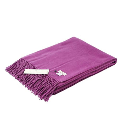 CUDDLE DREAMS Premium Cashmere Throw Blanket with Fringe (Plum) - color: Plum