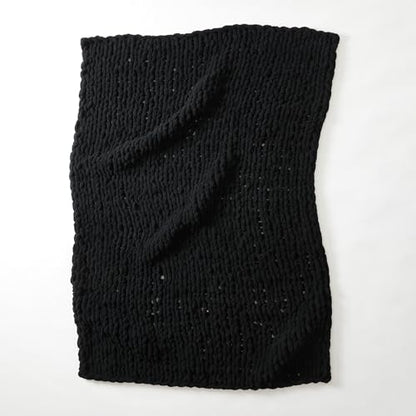 WESHIONGOO Chunky Knit Blanket Throw for Couch Bed 51"×63" Black - color: Black, size: 51"x63"(Large Size Throw)