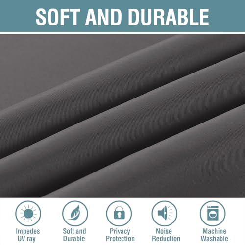 H.VERSAILTEX Blackout Curtain for Living Room Small Window Kitchen Blackout Curtains 45 inch Length Energy Saving Solid Grommet Black Out Drape, One Panel, Charcoal Gray, 52" W x 45" L - color: Charcoal Gray, size: 52"W x 45"L (Pack of 1)