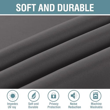 H.VERSAILTEX Blackout Curtain for Living Room Small Window Kitchen Blackout Curtains 45 inch Length Energy Saving Solid Grommet Black Out Drape, One Panel, Charcoal Gray, 52" W x 45" L - color: Charcoal Gray, size: 52"W x 45"L (Pack of 1)