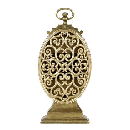 NIKKY HOME Vintage Gold Small Table Clock, French Country Desk Clock