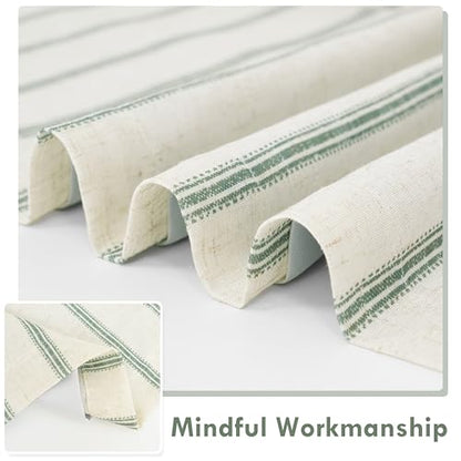 DriftAway Farmhouse Linen Blackout Curtains, Striped, Loden Green - color: G Loden Green Stripe, size: 52"W x 45"L (Pack of 2)