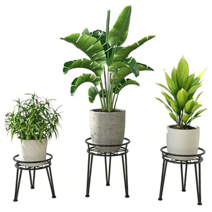3Pack Metal Plant Stands Outdoor Indoor, Iron Flower Pot Stands