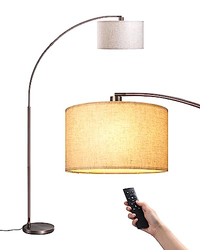 EDISHINE Bronze Modern Floor Lamp with Remote, 78.3" Tall Arc Standing Lamp - style: Modern-Brown
