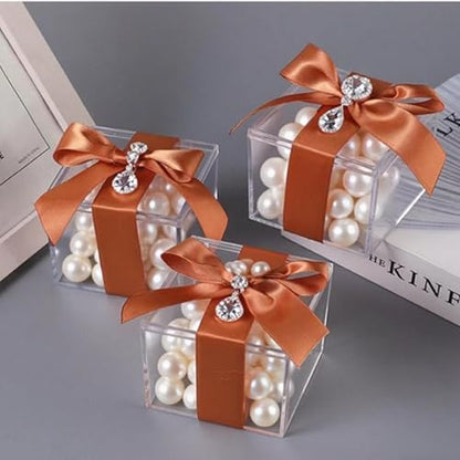 KissYou Small Acrylic Box 2.17 x 2.17 x 1.77 Inch Square Cube - size: 2.17 x 2.17 x 1.77 Inch