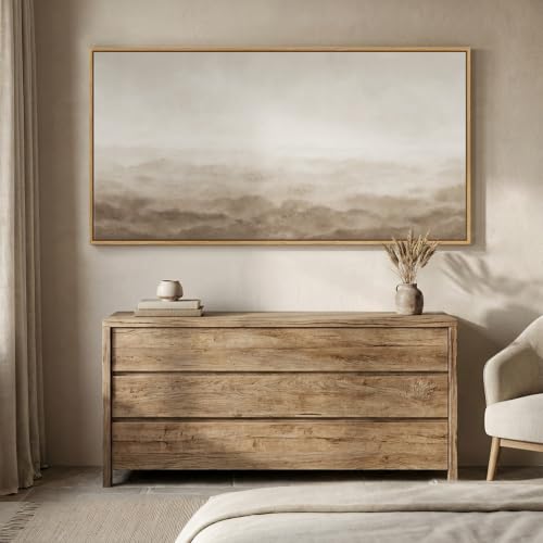 Large Framed Neutral Beige Brown Abstract Wall Art for Living Room 60x30 In - color: Beige & Brown B, size: 60"L x 30"W