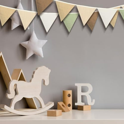Oudain 2 Pcs Pennant Banner Flags Nursery Garland Triangle, Boho Color - color: Boho Color