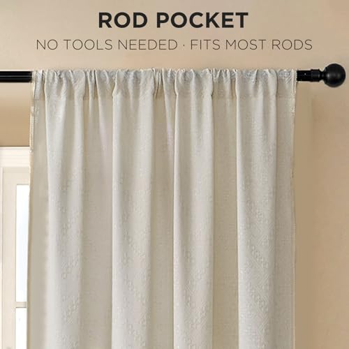 Joydeco Linen Beige Boho Curtains 72 Inch, 2 Panel - color: Beige-no Tassels, size: 52"W x 72"L (Pack of 2)