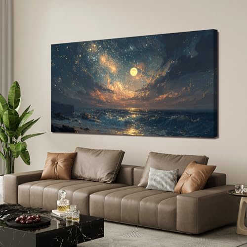 Canvas Wall Art Decor Beach Ocean Waves Wall Art Pictures For Living Room Decorations Gold And Blue Art Wall Decor Artwork For Walls For Bedroom Office Canvas Pictures For Wall Decor 20×40 Inch - color: D-01C, size: 40"L x 20"W