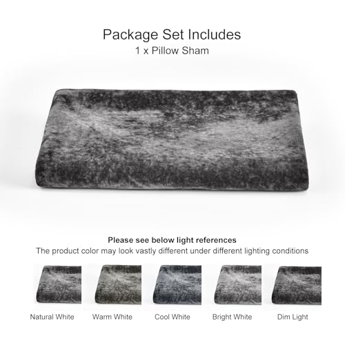 PHF Truly Velvet Zippered Body Pillowcase, No Insert, 1 Pack Ultra Soft Breathable Pillow Sham Cover with Zipper, 20"X 54" Long Luxury Cozy Warm Fuzzy Flannel Body Pillow Case, Charcoal/Dark Grey - color: Dark Grey, size: 54" x 20" (Pack of 1)