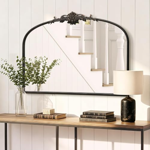 Besdomus Antique Black Wall Mirror: 32"x24" French Ornate Decorative Mirror - color: Black Gold, size: 24"L x 32"W