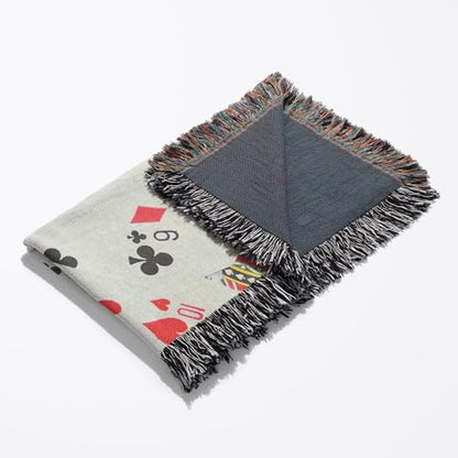3dRose Playing Cards Photography - Deck of Cards Photo Gift for Poker Bridge and Other Card Game Players Woven Blanket
