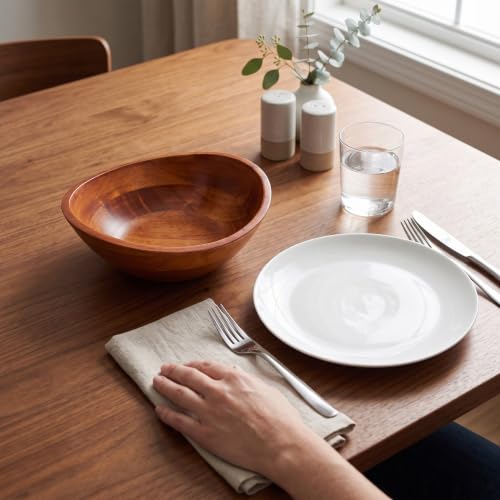 Lipper International Cherry Finished Wavy Rim Serving Bowls for Fruits or Salads, Matte, Small, 7.5" x 7.25" x 3", Set of 4 Bowls - size: Small - Set of 4