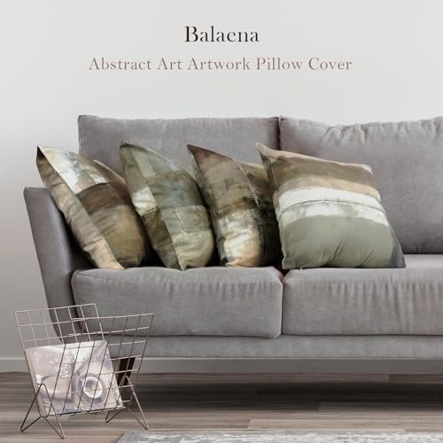 Abstract Throw Pillow Covers, Brown Tan Gray, 20x20, Set of 4 - color: Brown Tan, size: 20" x 20" (Pack of 4)