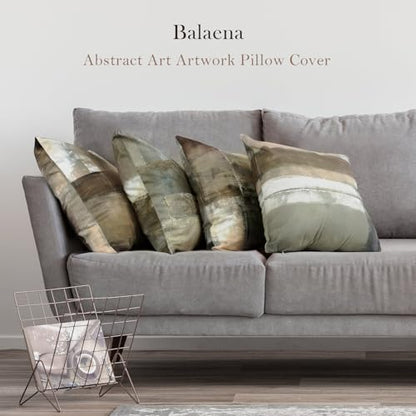 Abstract Throw Pillow Covers, Brown Tan Gray, 20x20, Set of 4 - color: Brown Tan, size: 20" x 20" (Pack of 4)