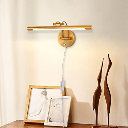 MantoLite LED Dimmable Wall Sconce,16in Plug-in Adjustable Arm Vanity Light - size: 16inch dimmable