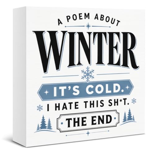 Winter Decorations, Funny Seasonal Christmas Wooden Sign Decor 5x5 Inch - color: Tub-8