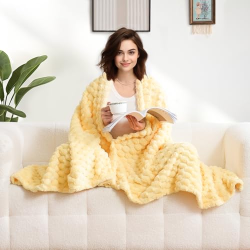 Excervent Big 3D Clouds Stylish Blanket for Kids, 40x50 Inch, Light Yellow - color: Light Yellow-l, size: 40"x50"