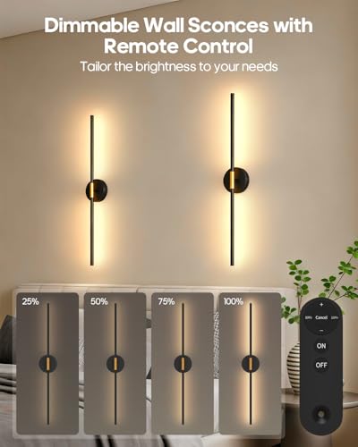 GOODEA Peel and Stick Wall Sconces, Battery Operated Wall Sconces Set of 2