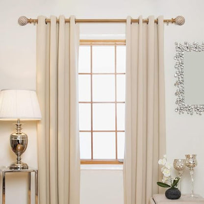 Wood Curtain Rod for Windows 32 to 45 Adjustable Heavy Duty Curtain Rod - size: 32-45"(1 Pack)