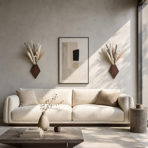 2 Pcs Wooden Wall Planters, Brown, Natural Style - color: Brown, style: Natural Style