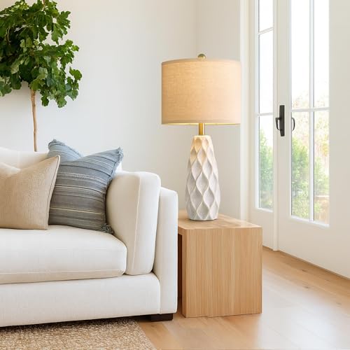 27.5" Ceramic Table Lamps for Living Room Bedroom Lamps Set of 2 Modern - color: White, size: Large - 27.5’‘