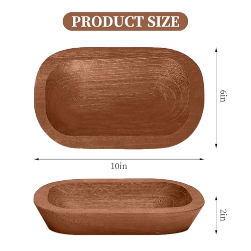 Haploon Wood Dough Bowl 15 Pcs Rustic Hand Carved Paulownia Bowls Pack