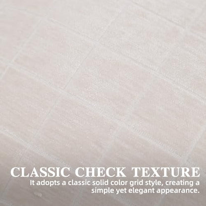 HPUK Checkered Throw Pillow Covers 18x18 Inch, Soft Cut Velvet, Set of 2 - color: Chenil Check-beige