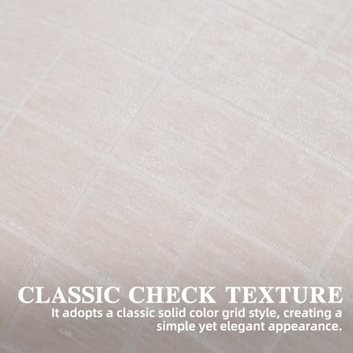 HPUK Checkered Throw Pillow Covers 18x18 Inch, Soft Cut Velvet, Set of 2 - color: Chenil Check-beige