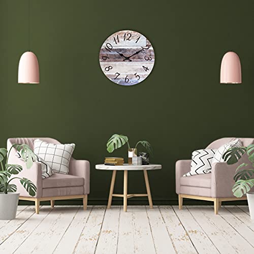 Stonebriar Vintage Farmhouse 23 Inch Round Battery Operated Hanging Wall Clock - size: 23.5 Inch