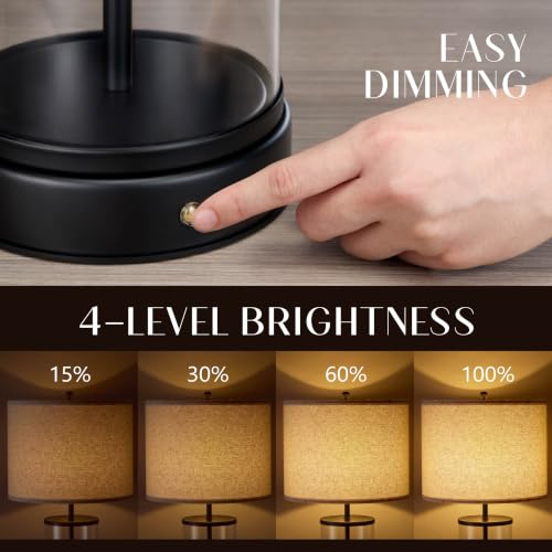 O’Bright Luma - Battery Powered Table Lamp (Black, 19.5-inch) - color: Black, size: 19.5-inch