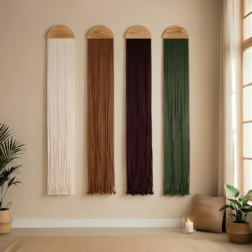 Mokof 4 Pack Macrame Wall Hanging for Boho Home Decor, 71" Long - size: 71"L x 9.5"W