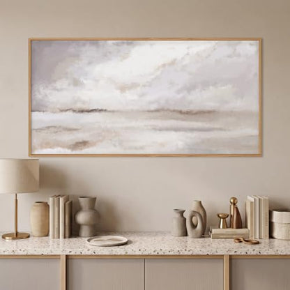 DRACIT Large Neutral Abstract Framed Canvas Wall Art Set-20"x40" - color: Beige Neutral Abstract Wall Art, size: 40"L x 20"W
