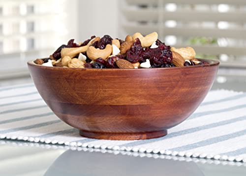 Lipper International Rubberwood Footed Bowl with Cherry Finish for Fruits, Salads, or Popcorn, Small, 7" Diameter x 2.75" Height, 27.05 Fl. Oz., Single Bowl - size: Small, style: Bowl