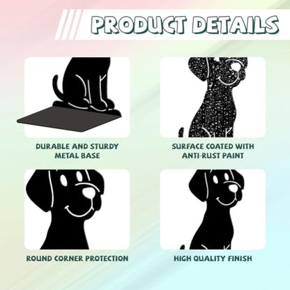 Peacoblue 5.3"x4.3"x7.9" Metal Bookends, Heavy Duty Book Ends for Shelves - style: Cartoon Dog