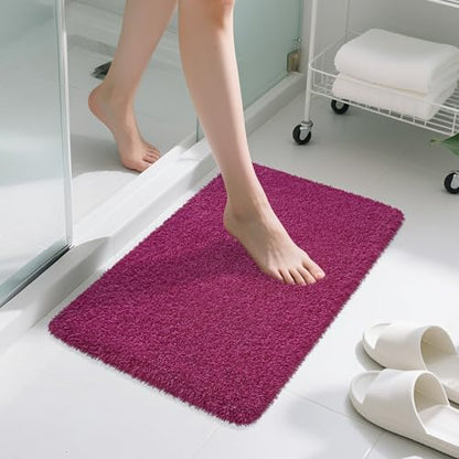 Bathroom Rugs Non Slip 30"x20" Soft Absorbent Bath Mat, Burgundy - color: Burgundy, size: 30" x 20" (Rectangular)