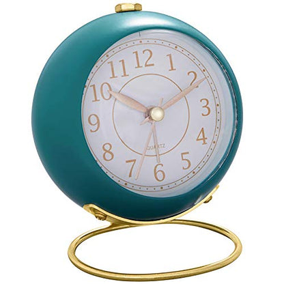 SHISEDECO Small Tableclocks Classic Non-Ticking Tabletop Alarm Clock - color: Blue(lake Blue)